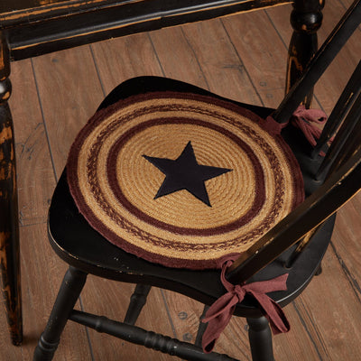 Potomac Applique Star Braided Chair Pad 15" - Set of 6 - Primitive Star Quilt Shop