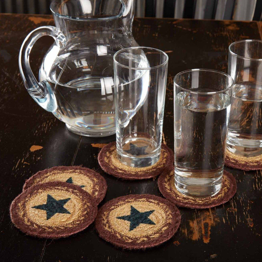 Potomac Jute Coaster Stencil Star Set of 6