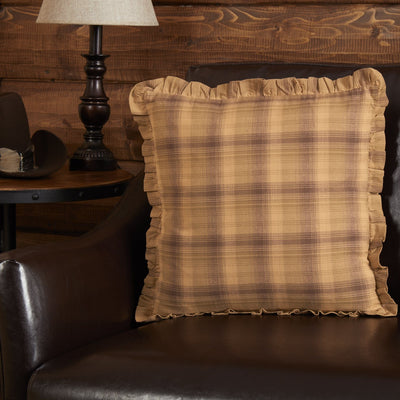 Prescott Ruffled Fabric Pillow 16" Filled - Primitive Star Quilt Shop