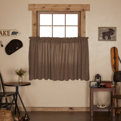 Prescott Scalloped Lined Tier Curtains 36" - Primitive Star Quilt Shop