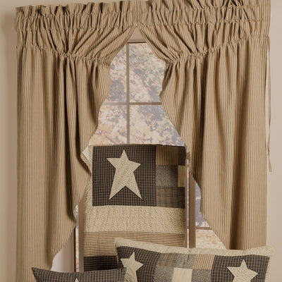 Primitive Star Lined Prairie Curtains 63" - Primitive Star Quilt Shop