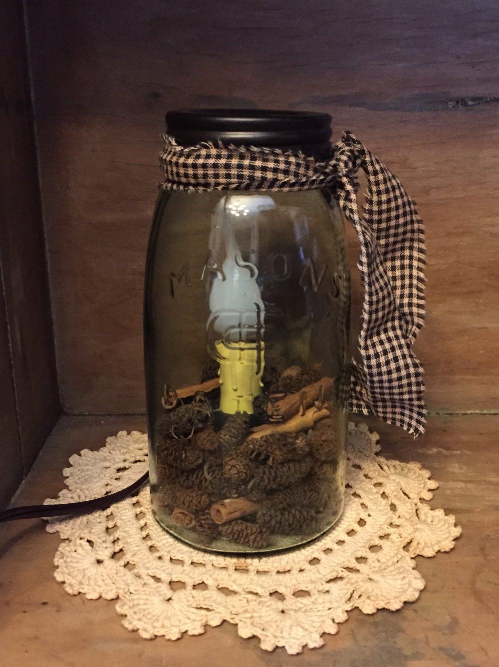 Mason candle lamp outlet