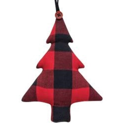 Red Buffalo Check Fabric Tree Ornament - Primitive Star Quilt Shop