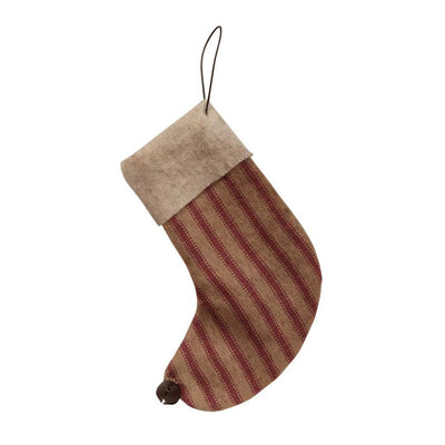 Red Stripe Stocking Ornament - Primitive Star Quilt Shop