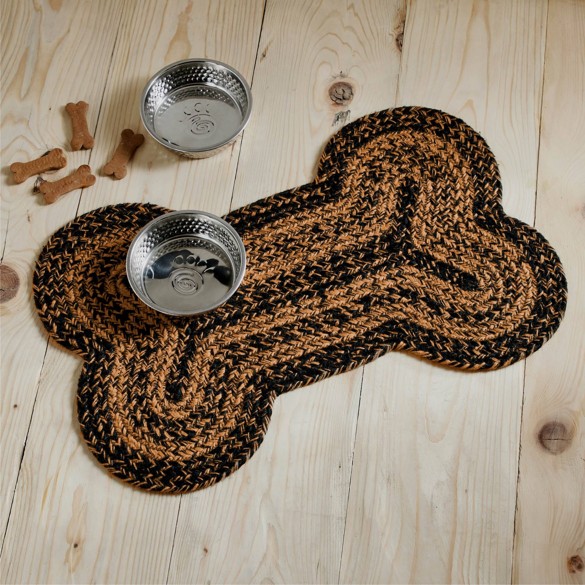Farmhouse Black and Tan Medium Bone Braided Rug 15x23