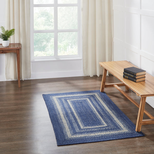 Great Falls Blue Rectangle Braided Rug 36x60