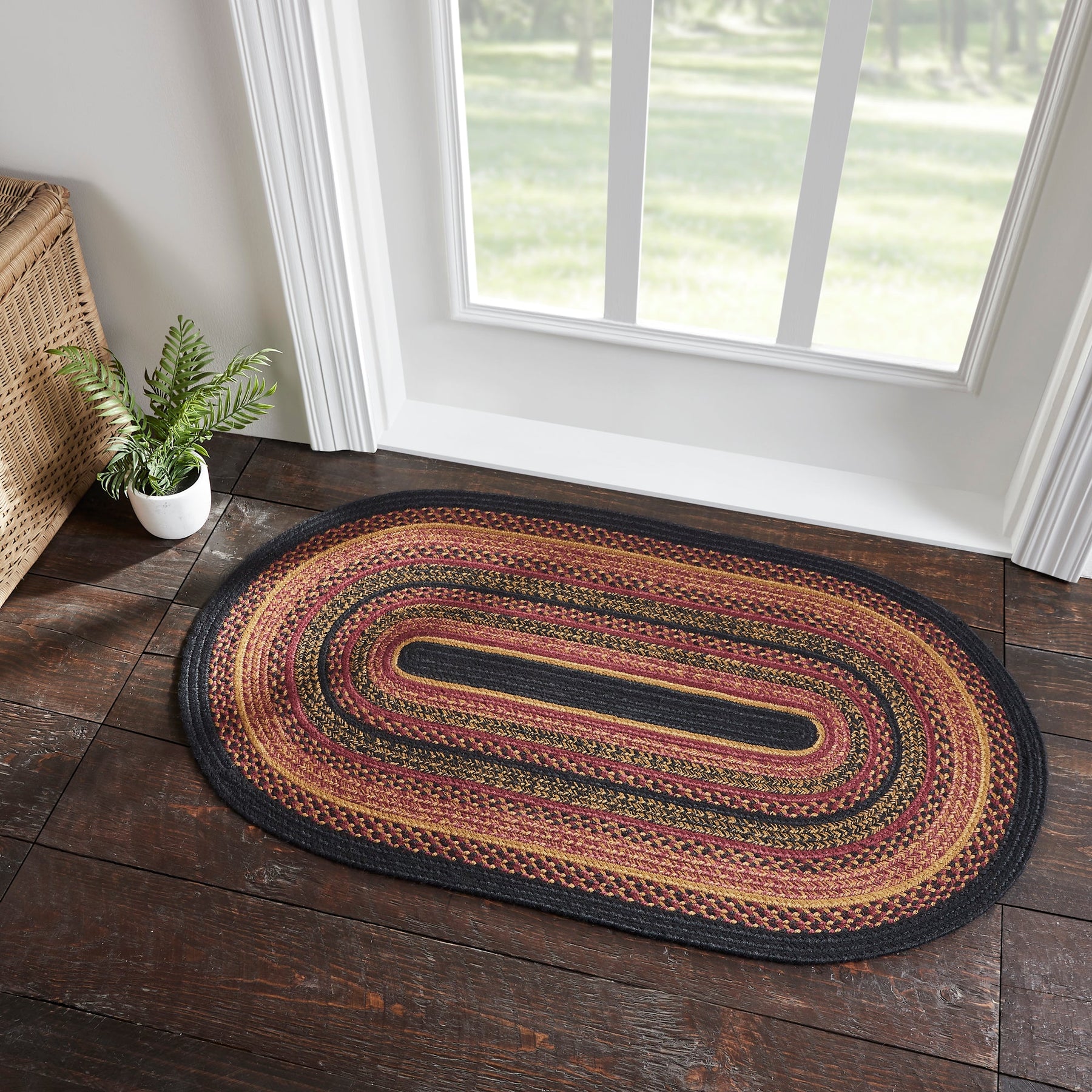 Heritage Farms Oval Braided Rug 27x48 - with Pad