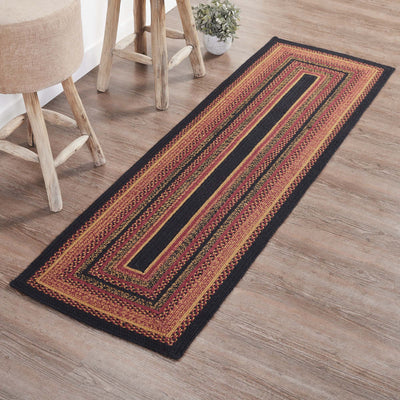 Heritage Farms Rectangle Braided Rug 24x78" Runner - with Pad - Primitive Star Quilt Shop