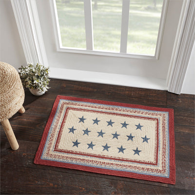 Celebration Rectangle Braided Rug 24x36" - With Pad - Primitive Star Quilt Shop