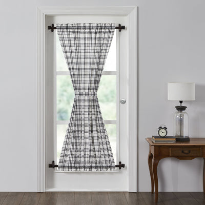 Sawyer Mill Black Plaid Lined Door Panel Curtain 72" - Primitive Star Quilt Shop