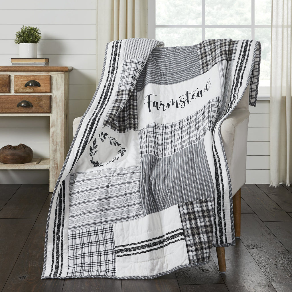 VHC Brands Sawyer Mill Stenciled Patchwork Throw - Thumbnail 3