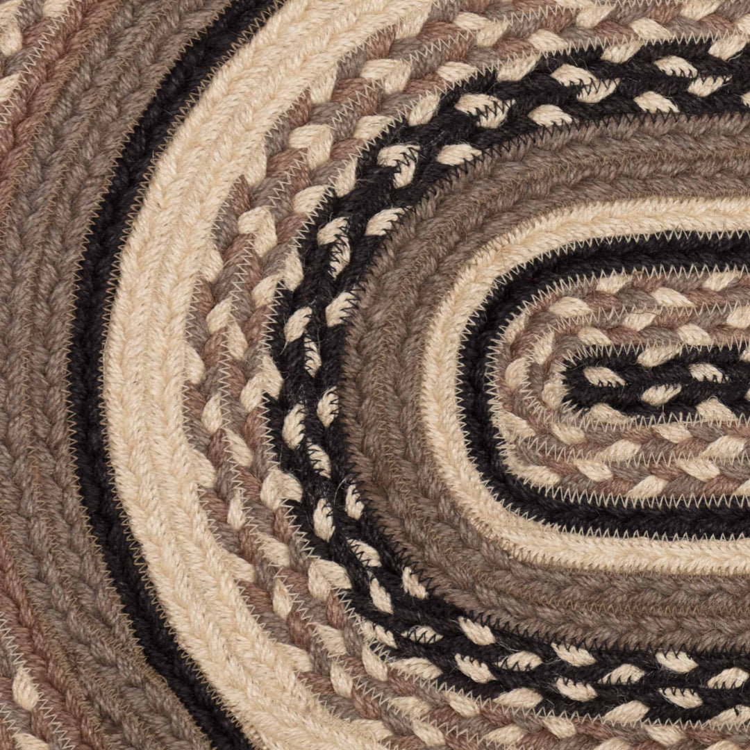 Sawyer Mill Charcoal Oval Braided Rug 20x30