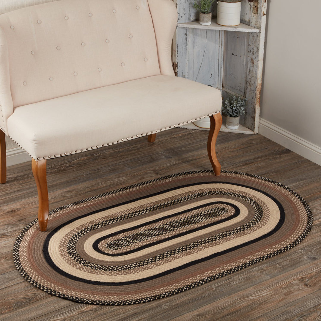 Sawyer Mill Charcoal Oval Braided Rug 36x60