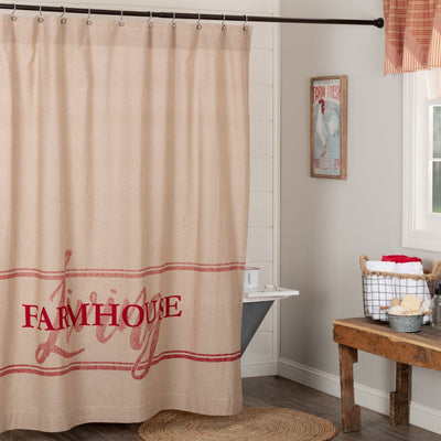 Sawyer Mill Red Farmhouse Living Shower Curtain - Primitive Star Quilt Shop
