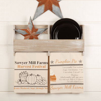 Sawyer Mill Charcoal Harvest Tea Towel - Set of 2 - Primitive Star Quilt Shop