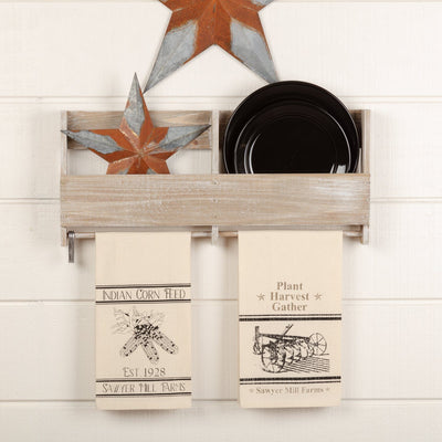 Sawyer Mill Charcoal Plow and Corn Tea Towel - Set of 2 - Primitive Star Quilt Shop