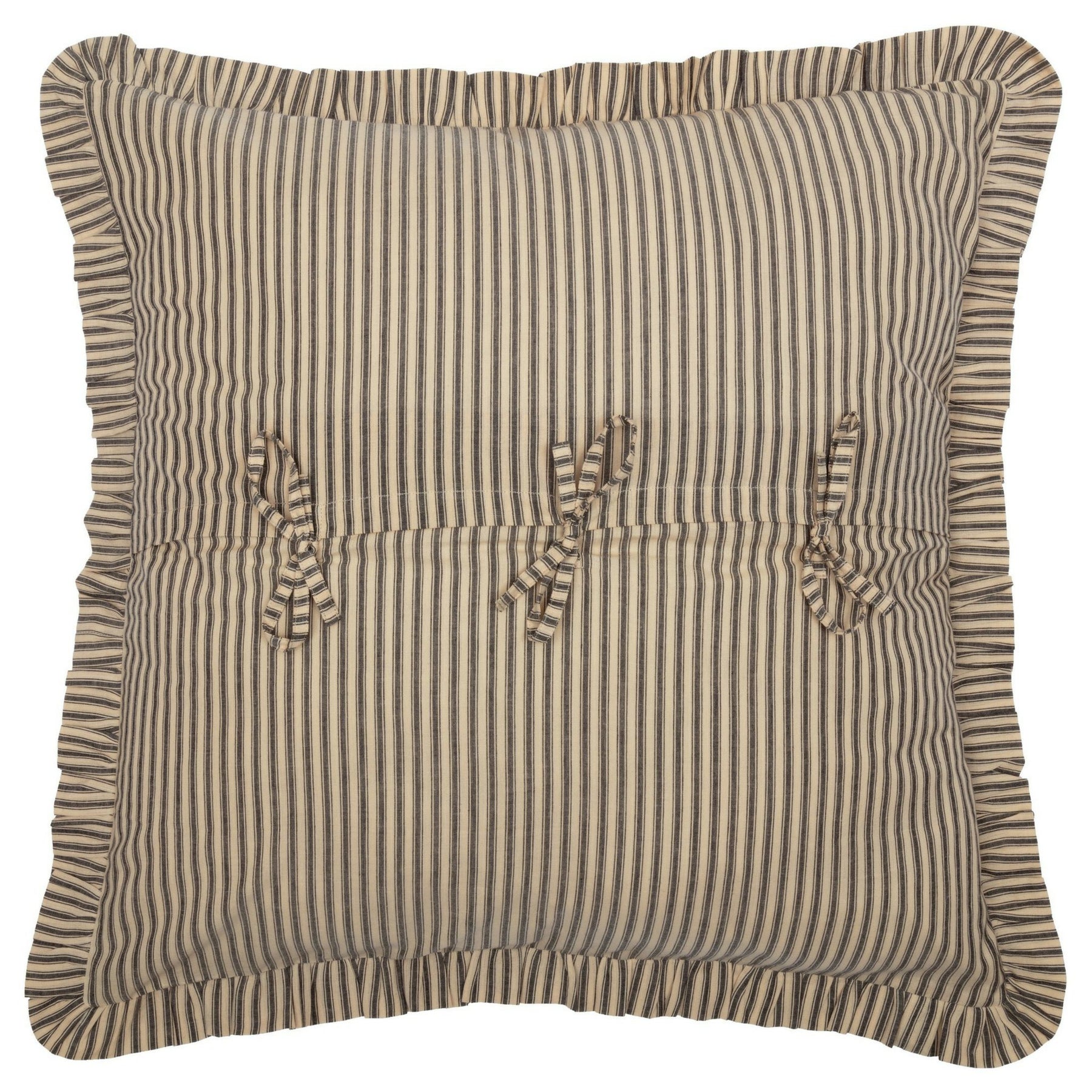 Sawyer Mill Charcoal Ticking Stripe Fabric Euro Sham 26x26