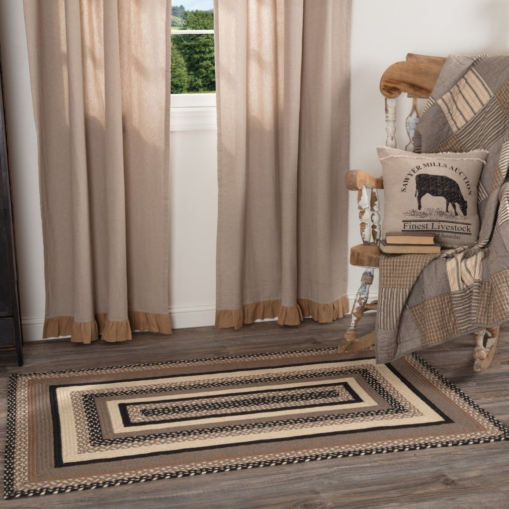Sawyer Mill Charcoal Rectangle Braided Rug 36x60