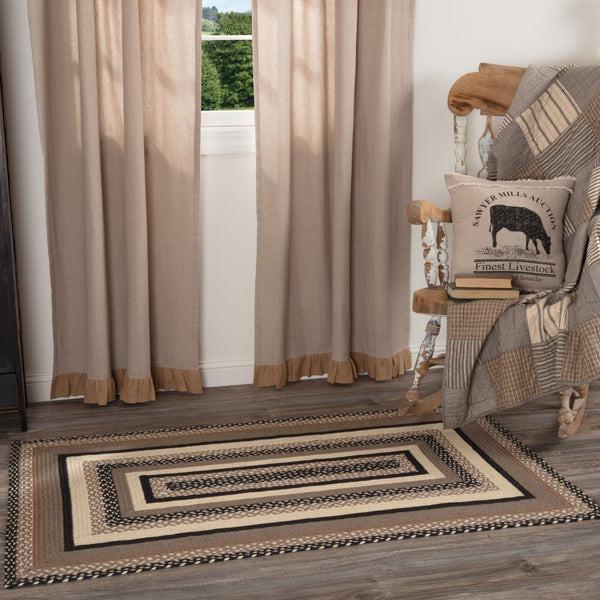 Sawyer Mill Charcoal Rectangle Braided Rug 36x60
