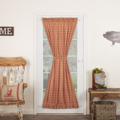 Sawyer Mill Red Plaid Lined Door Panel Curtain 72" Default - Primitive Star Quilt Shop