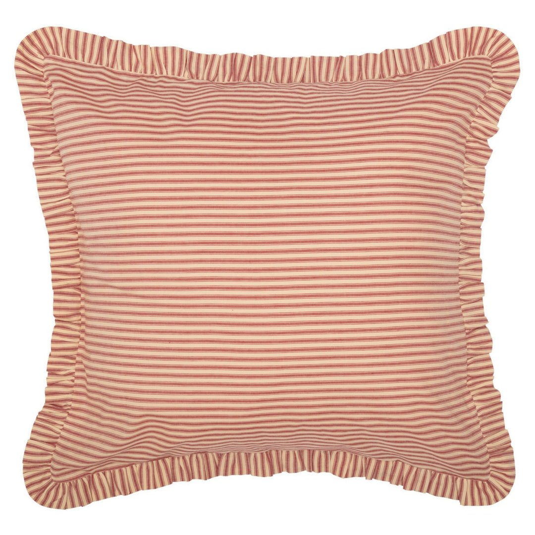 Sawyer Mill Red Ticking Stripe Fabric Euro Sham 26x26