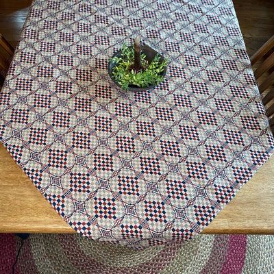 Shadowbrook Colonial Woven Table Cloth 52" - Primitive Star Quilt Shop