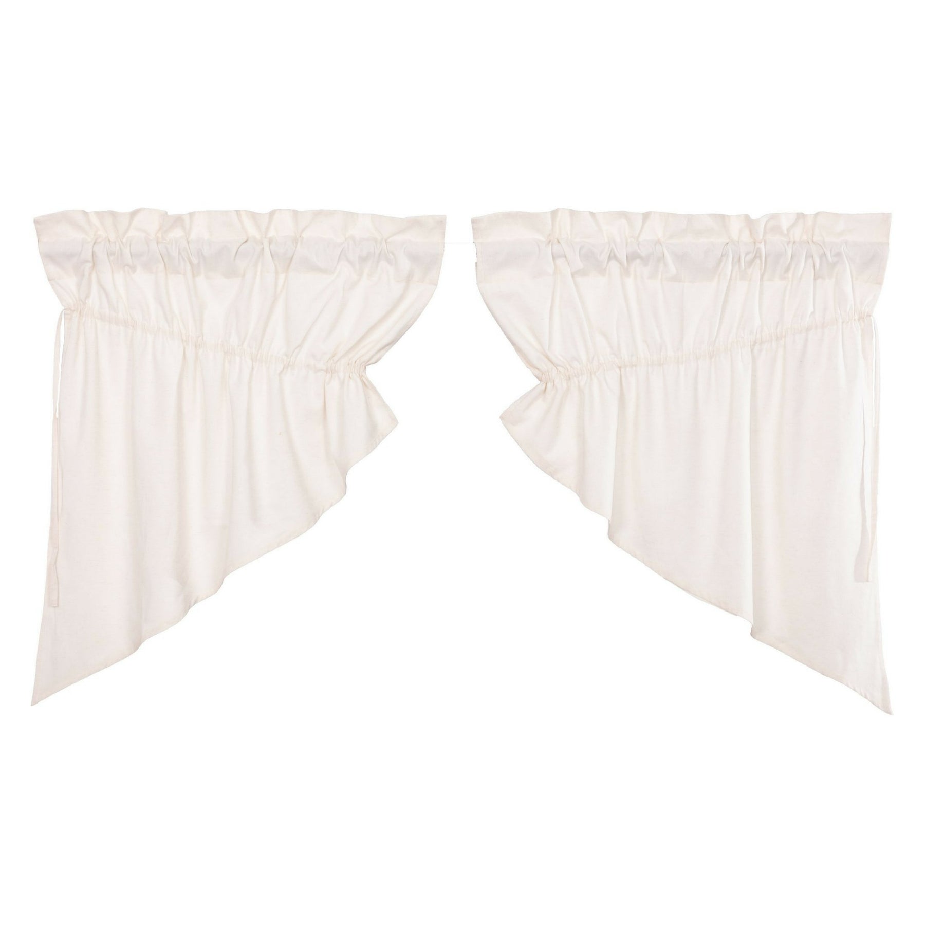Simple Life Flax Antique White Lined Prairie Swag Curtains