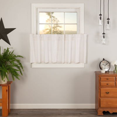 Simple Life Flax Antique White Tier Curtains 24" - Primitive Star Quilt Shop