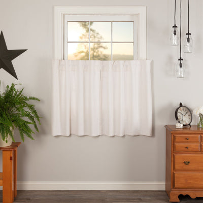 Simple Life Flax Antique White Tier Curtains 36" - Primitive Star Quilt Shop