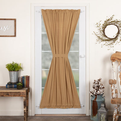 Simple Life Flax Khaki Lined Door Panel Curtain 72" Default - Primitive Star Quilt Shop