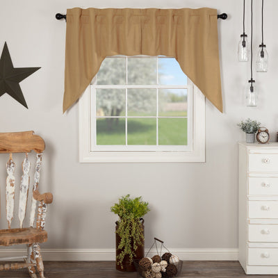 Simple Life Flax Khaki Swag Curtains - Primitive Star Quilt Shop