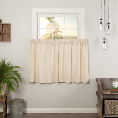 Simple Life Flax Natural Tier Curtains 36" - Primitive Star Quilt Shop