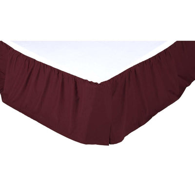 Solid Burgundy Bed Skirt - Primitive Star Quilt Shop