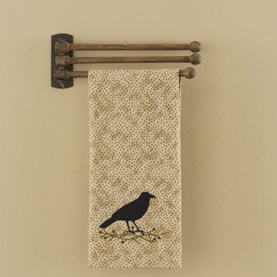 Stained Wood Tea Towel Rack - Primitive Star Quilt Shop