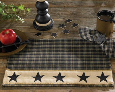 Sturbridge Black Star Placemat - Set of 4 - Primitive Star Quilt Shop