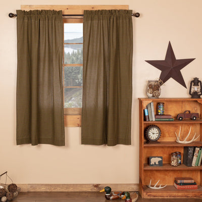 Tea Cabin Lined Short Panel Curtains 63" - Primitive Star Quilt Shop