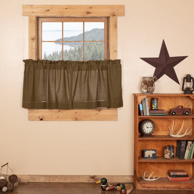 Tea Cabin Lined Tier Curtains 24" - Primitive Star Quilt Shop