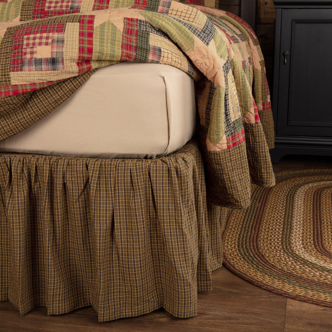 Brown plaid skirt quilt top
