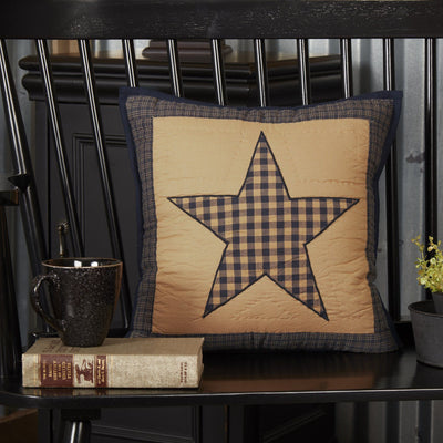 Teton Star Quilted Pillow 16" Filled - Primitive Star Quilt Shop