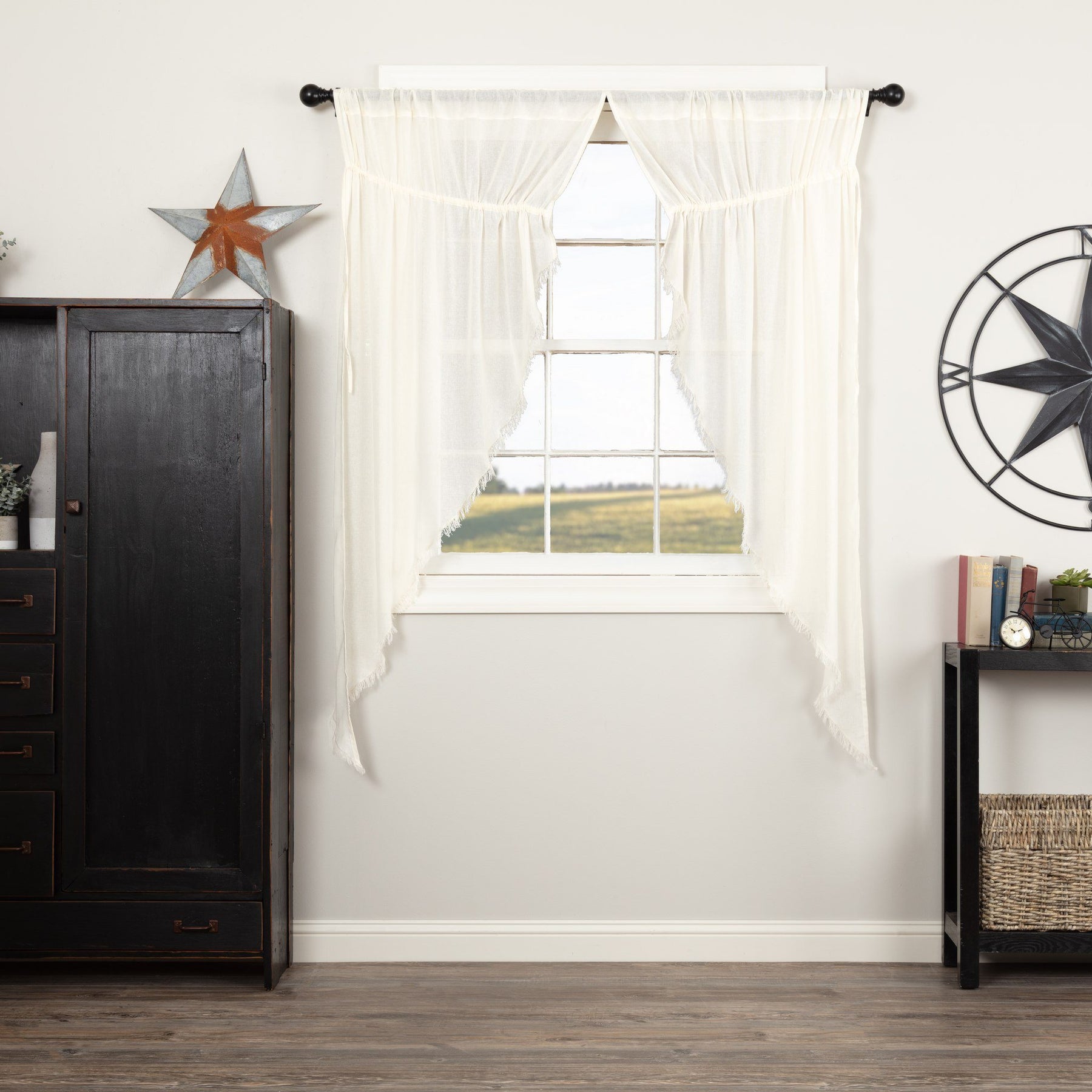 primitive tobacco cloth curtains Do not iron or tumble dry. Tobacco Cloth Fringed Short Panel
