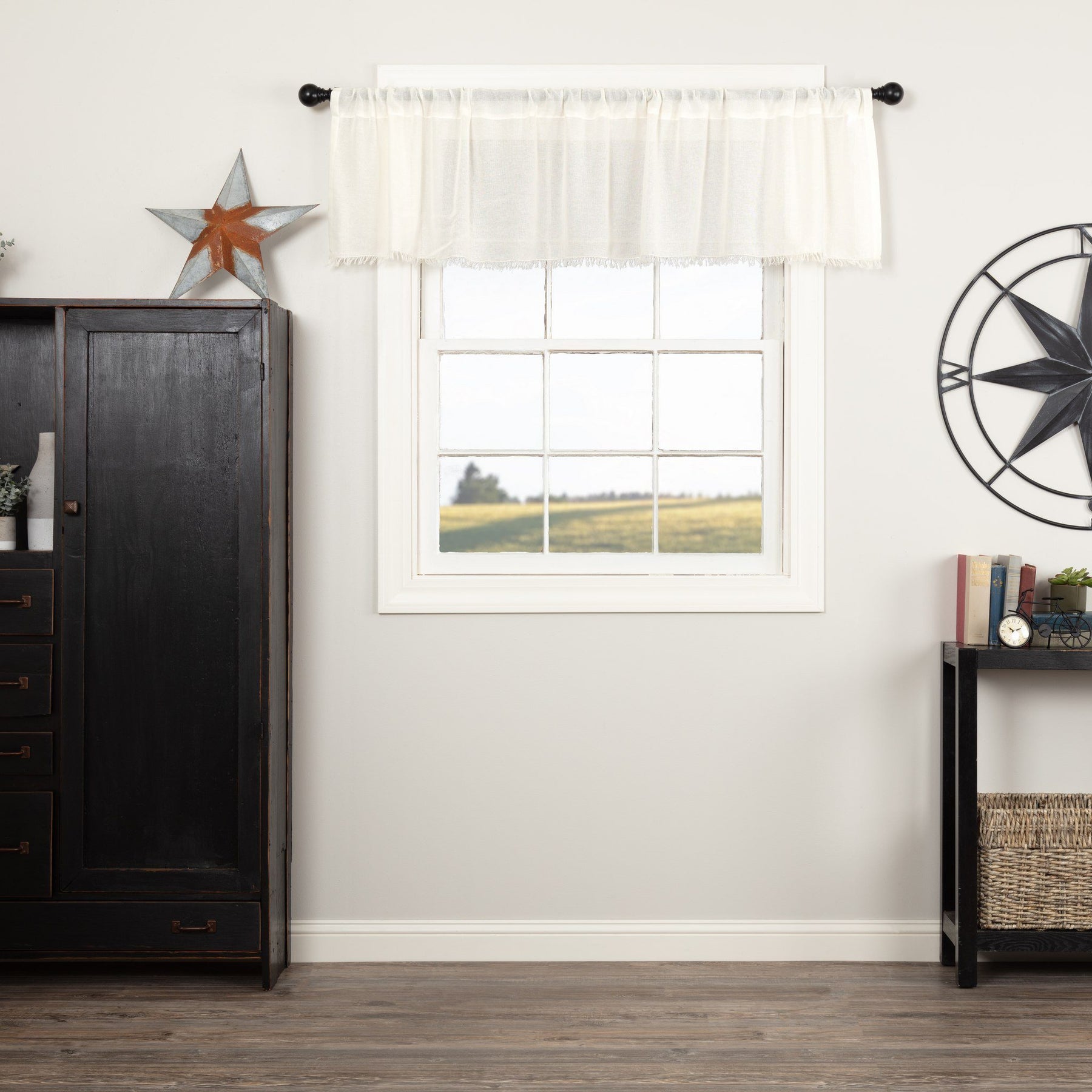 tobacco cloth valances Natural Valance Fringed 16x90 Measures 16 x 90 Valance sold individually. Tobacco Cloth Fringed Valance