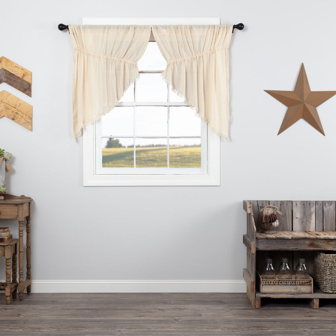 tobacco drapes VHC Brands Natural Fringed Tobacco Cloth Curtains
