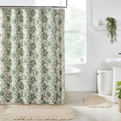 Dorset Green Floral Shower Curtain - Primitive Star Quilt Shop