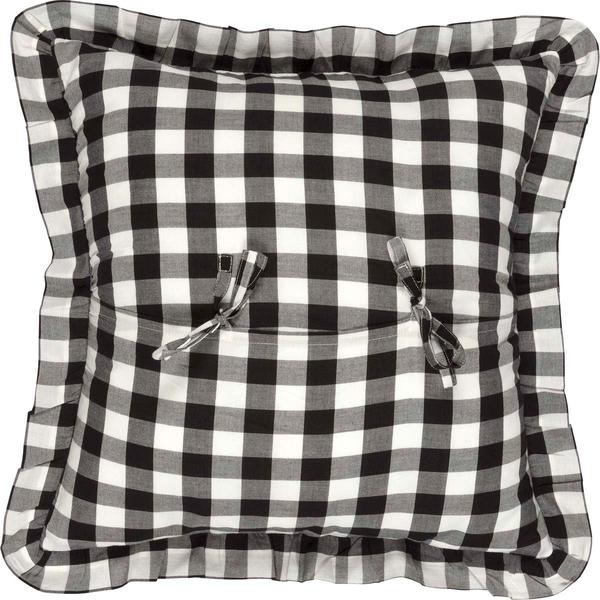 Annie Buffalo Blue Check Ruffled Fabric Pillow 18x18