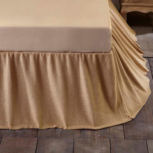Burlap Natural Ruffled Bed Skirt