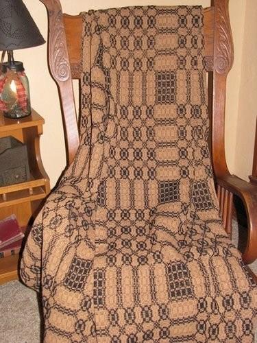 Westbury Black and Mustard Woven Throw - Primitive Star Quilt Shop