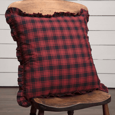 Cumberland Plaid Fabric Pillow 18" Filled - Primitive Star Quilt Shop