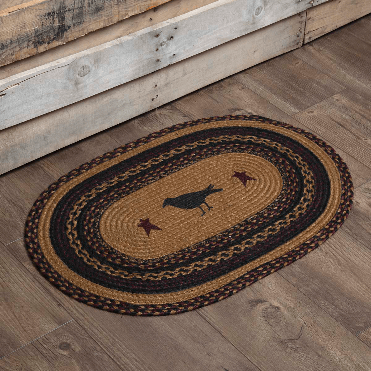 Heritage Farms Crow Oval Braided Rug 20x30