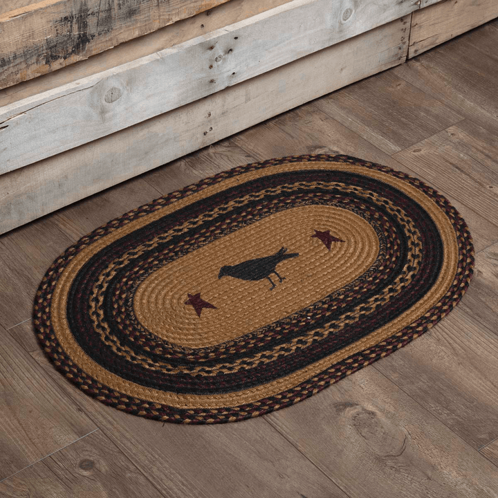 Heritage Farms Crow Oval Braided Rug 20x30