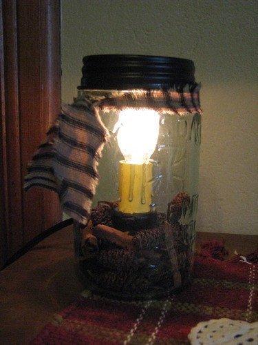Pint Mason Jar Candle Lamp - Primitive Star Quilt Shop